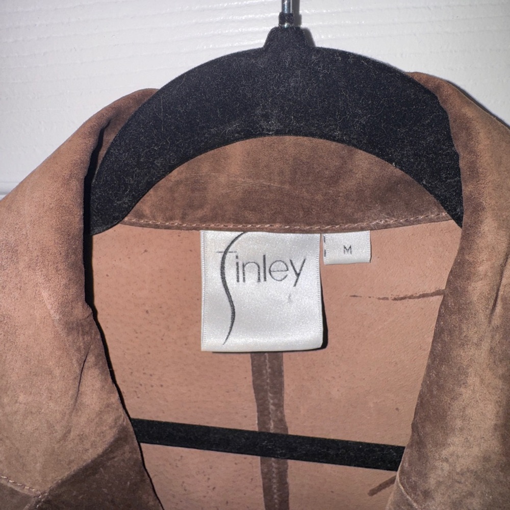 Finley Women's Brown Leather Jacket Shaket - Picture 4 of 9